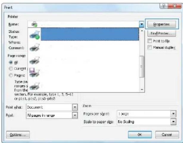 HP LaserJet Pro M570dn - Select the page orientation (Windows) - 1