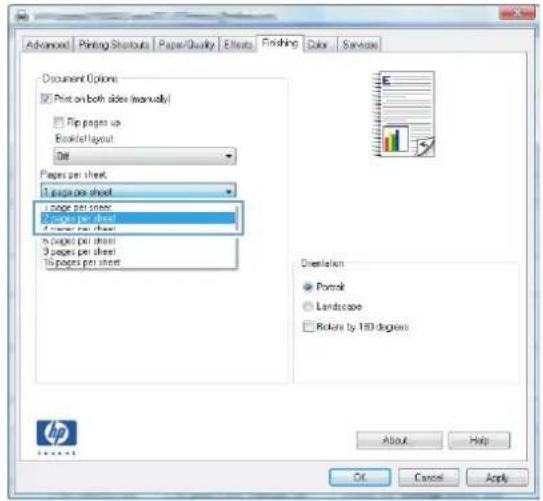 HP LaserJet Pro M570dn - Print multiple pages per sheet (Windows) - 3