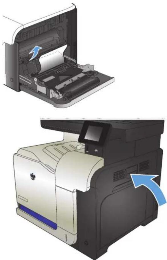 HP LaserJet Pro M570dn - Clear jams in Tray 1 - 4