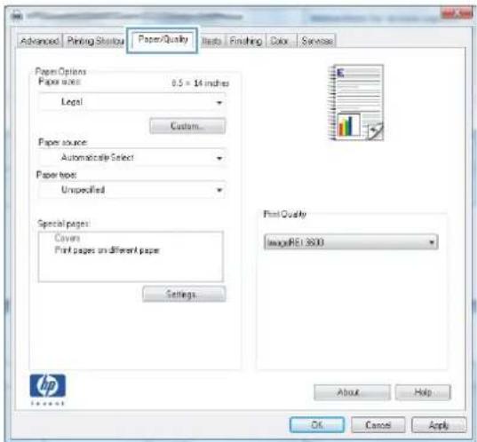 HP LaserJet Pro M570dn - Select the paper type (Windows) - 2