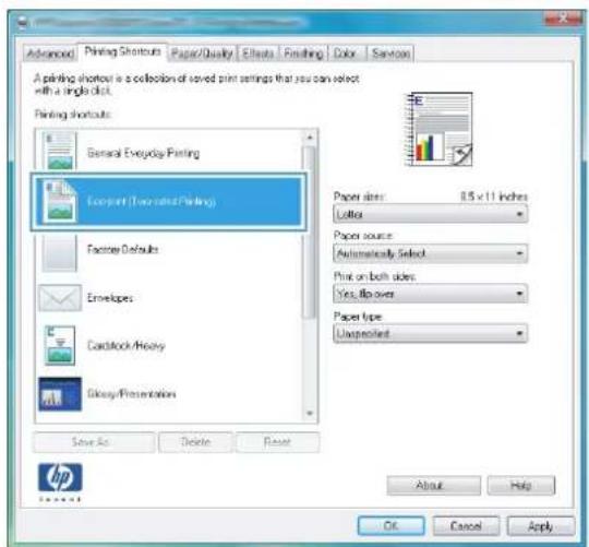 HP LaserJet Pro M570dn - Use a printing shortcut (Windows) - 3