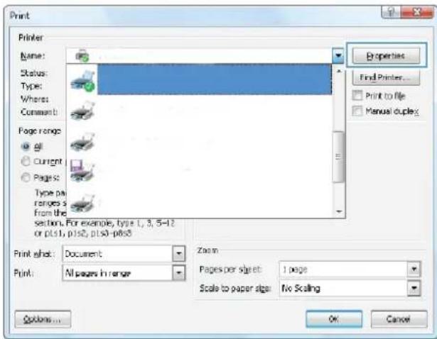 HP LaserJet Pro M570dn - Select the paper type (Windows) - 1