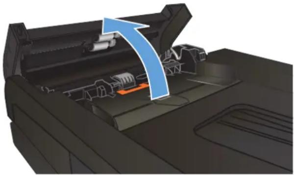 HP LaserJet Pro M570dn - Clean the pickup rollers and separation pad in the document feeder - 1