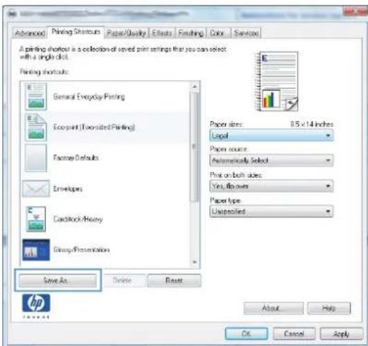 HP LaserJet Pro M570dn - Create printing shortcuts (Windows) - 5