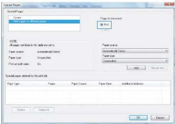 HP LaserJet Pro M570dn - Print the first or last page on different paper (Windows) - 4