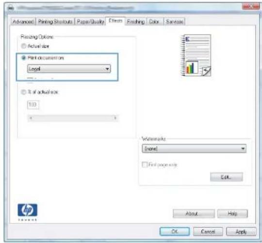 HP LaserJet Pro M570dn - Scale a document to fit page size (Windows) - 3