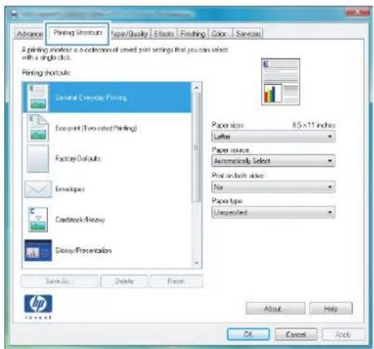 HP LaserJet Pro M570dn - Use a printing shortcut (Windows) - 2