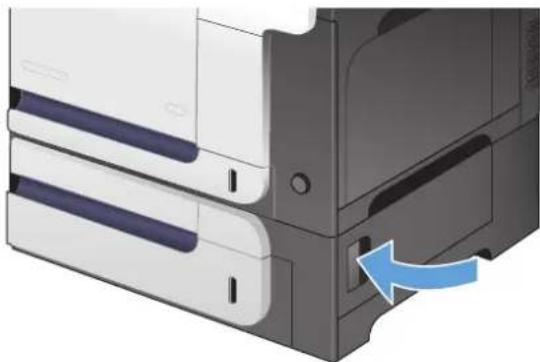 HP LaserJet Pro M570dn - Clear jams in the lower right door (Tray 3) - 3
