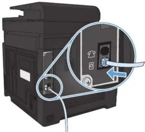 HP LaserJet Pro M570dn - Connect fax to a telephone line - 1