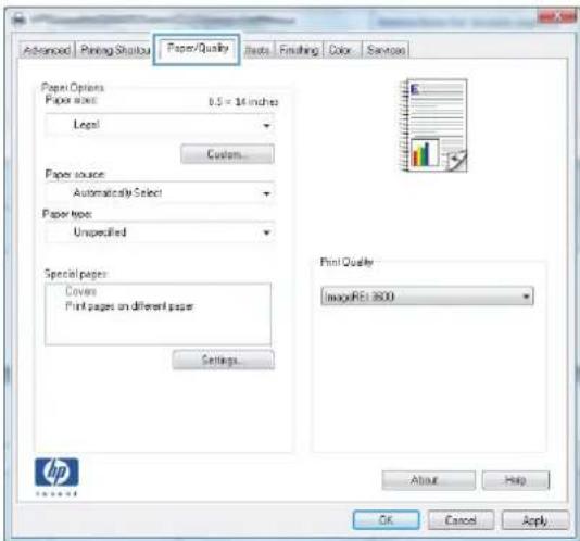 HP LaserJet Pro M570dn - Print the first or last page on different paper (Windows) - 2