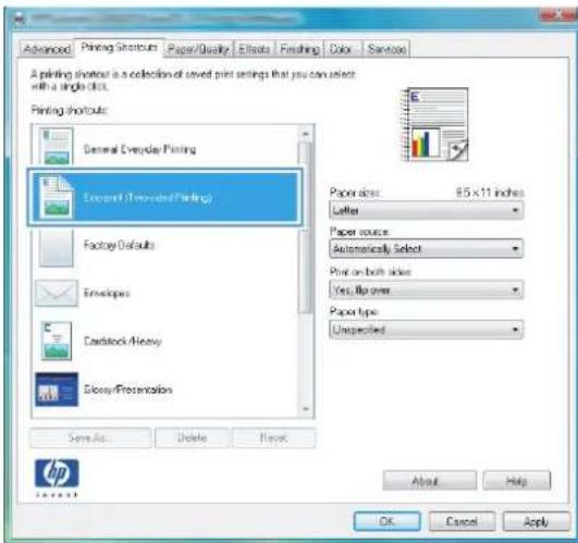 HP LaserJet Pro M570dn - Create printing shortcuts (Windows) - 3