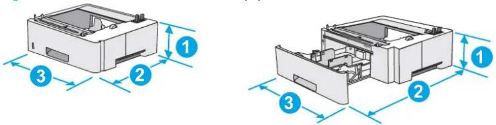 HP LaserJet Enterprise M527c - Printer dimensions - 2