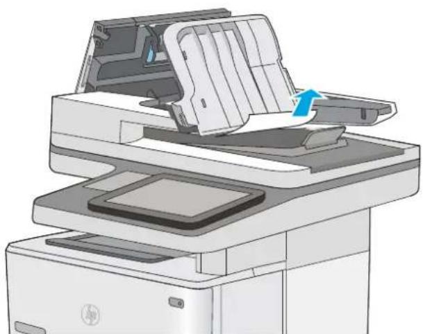 HP LaserJet Enterprise M527c - Clear paper jams in the document feeder - 5