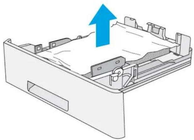 HP LaserJet Enterprise M527c - Clear paper jams in Tray 2 and the 550-sheet trays - 2
