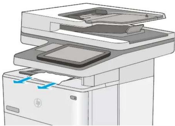 HP LaserJet Enterprise M527c - Clear paper jams in the output bin - 1