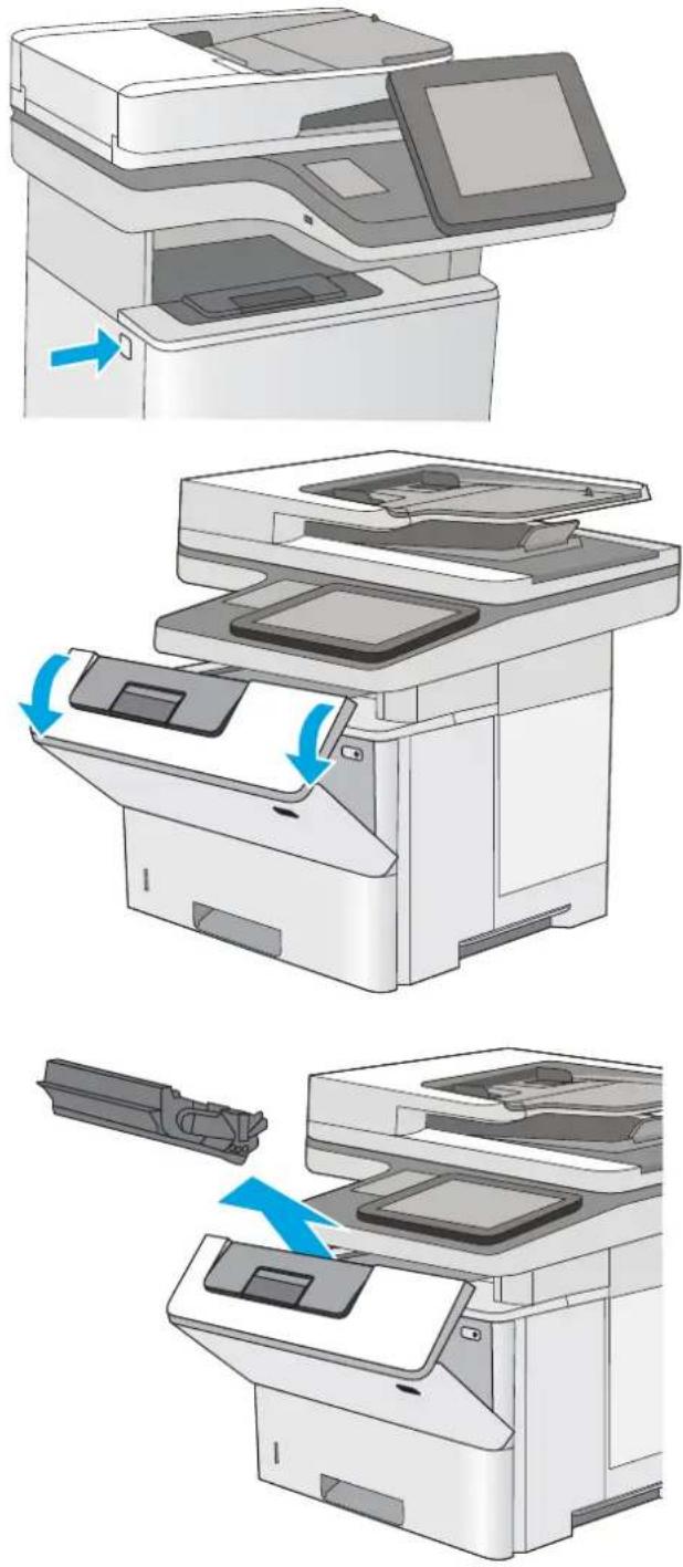 HP LaserJet Enterprise M527c - Clear paper jams in the toner-cartridge area - 1