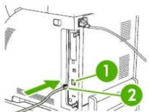 HP Color LaserJet CP3505x - Connect the network cable - 1