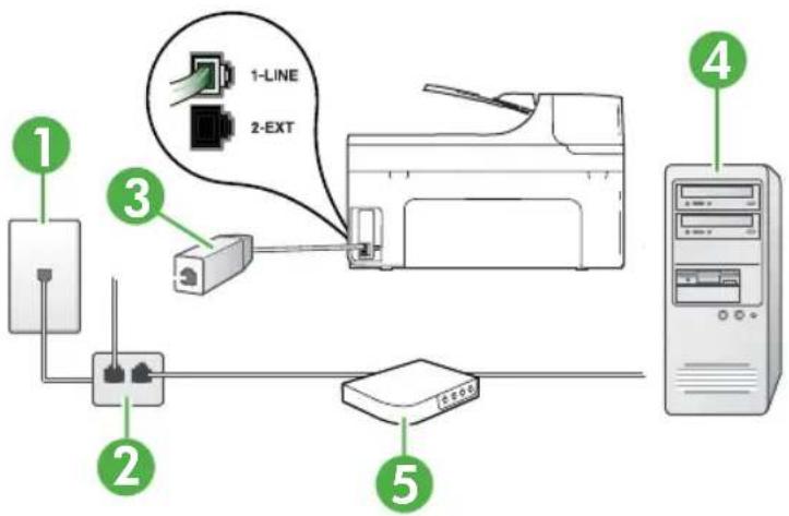 HP Officejet Pro A910a - Set up the printer with a computer DSL/ADSL modem - 1