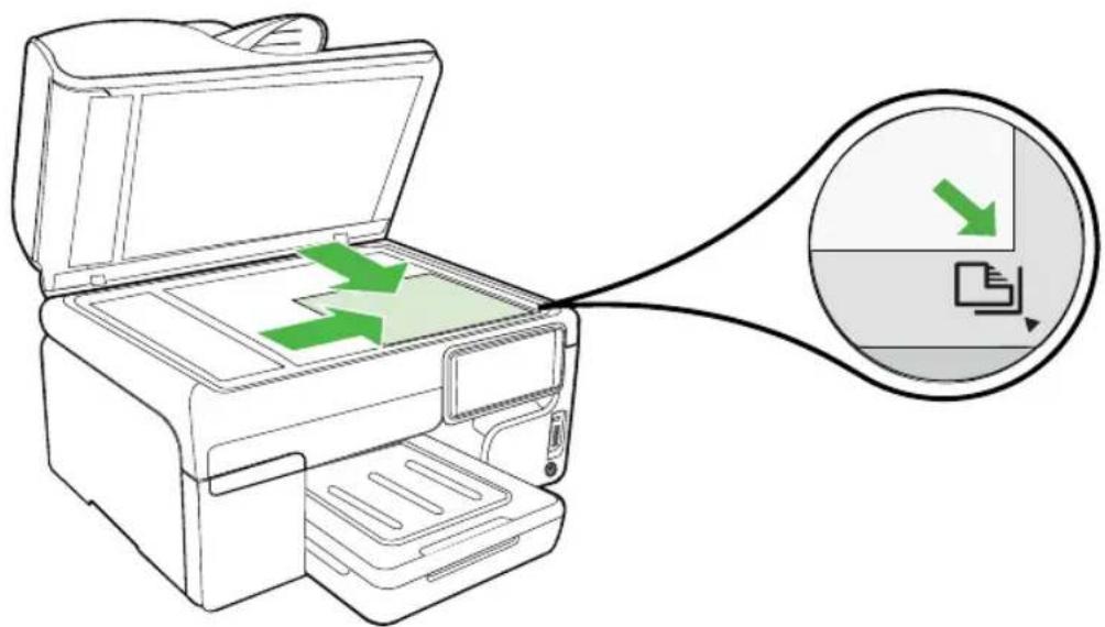 HP Officejet Pro A910a - To load an original on the scanner glass - 2