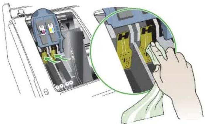 HP Officejet Pro A910a - To clean the printhead contacts manually - 6