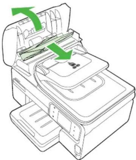 HP Officejet Pro A910a - To clear a paper jam in the automatic document feeder - 1