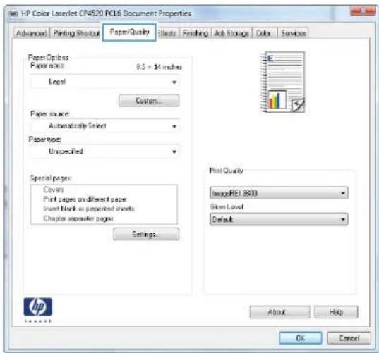 HP Color LaserJet Enterprise CP5525xh - Print on preprinted letterhead or forms with Windows - 3