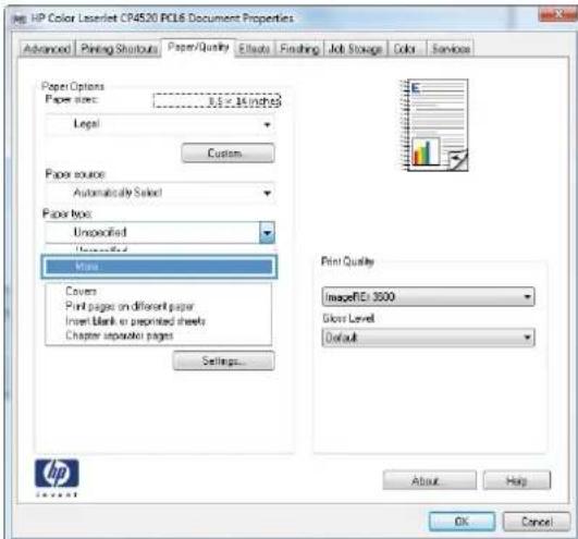 HP Color LaserJet Enterprise CP5525xh - Print on special paper, labels, or transparencies - 4