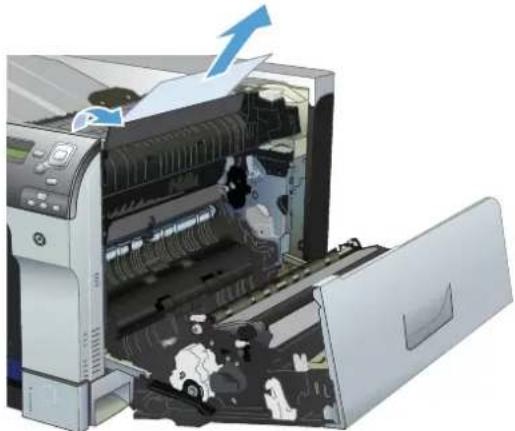 HP Color LaserJet Enterprise CP5525xh - Clear jams in the upper right door - 4