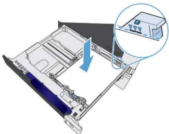 HP Color LaserJet Enterprise CP5525xh - Load Tray 2, Tray 3, and optional Trays 4, 5, and 6 with custom-size paper - 3