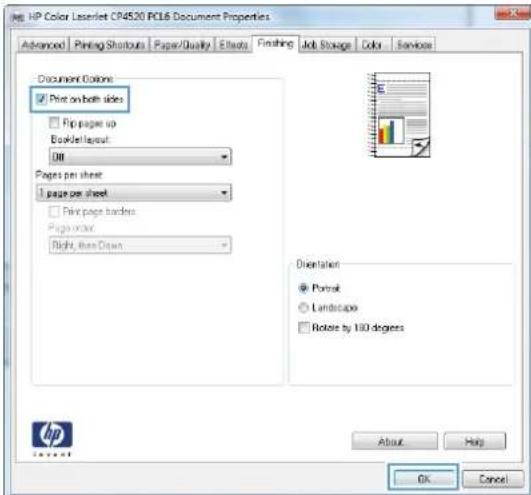 HP Color LaserJet Enterprise CP5525xh - Automatically print on both sides with Windows - 5