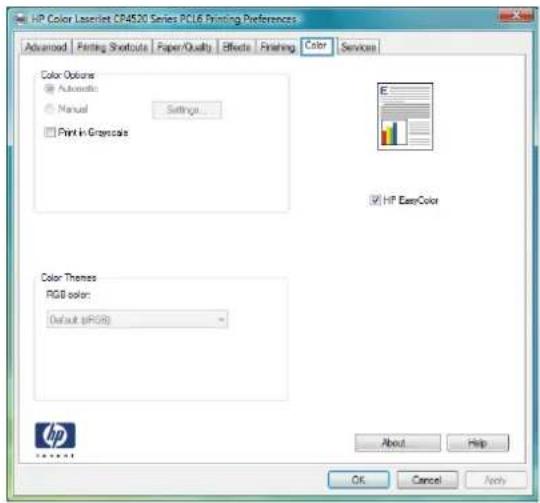 HP Color LaserJet Enterprise CP5525xh - Set color options with Windows - 3