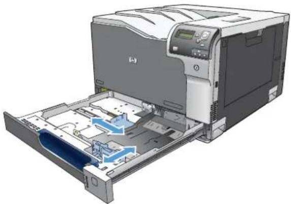 HP Color LaserJet Enterprise CP5525xh - Load Tray 2, Tray 3, and optional Trays 4, 5, and 6 with custom-size paper - 2