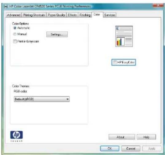 HP Color LaserJet Enterprise CP5525xh - Set color options with Windows - 4