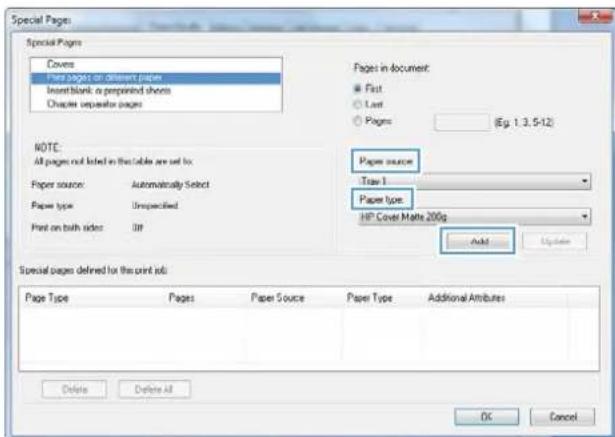 HP Color LaserJet Enterprise CP5525xh - Print the first or last page on different paper with Windows - 6