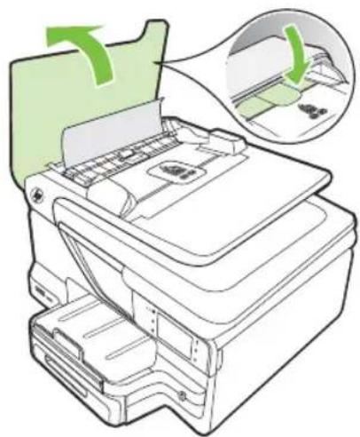 HP Officejet Pro N911a - To clear a paper jam in the automatic document feeder - 1