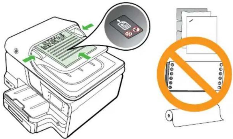 HP Officejet Pro N911a - To load an original in the document feeder tray - 1