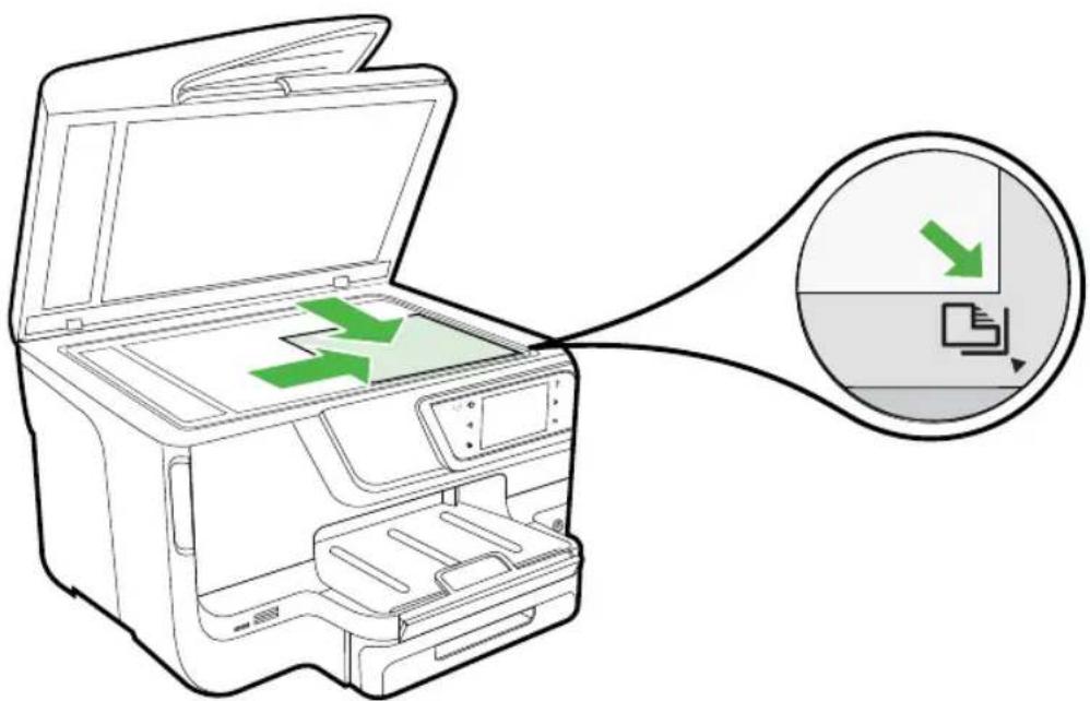 HP Officejet Pro N911a - To load an original on the scanner glass - 2