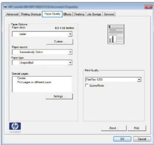 HP LaserJet Enterprise 700 M712n - Select the paper type (Windows) - 2