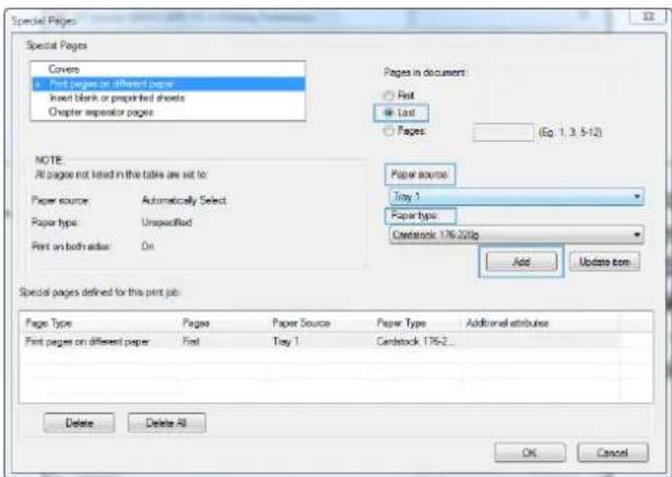 HP LaserJet Enterprise 700 M712n - Print the first or last page on different paper (Windows) - 6