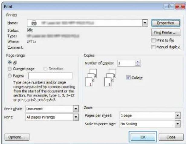 HP LaserJet Enterprise 700 M712n - Create printing shortcuts (Windows) - 7