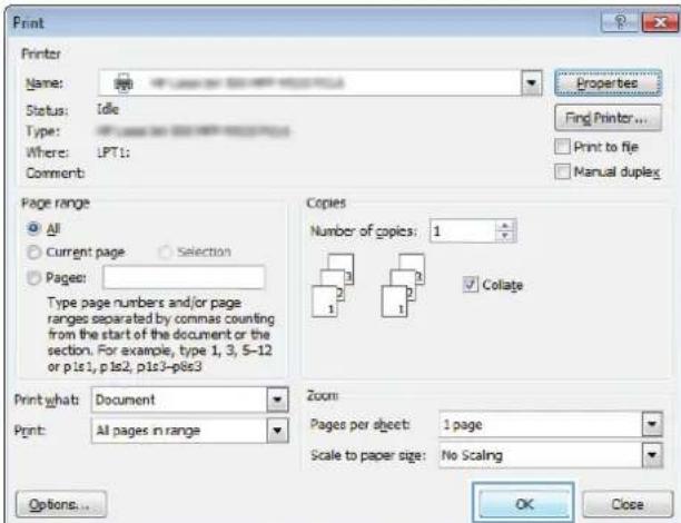 HP LaserJet Enterprise 700 M712n - Select the paper type (Windows) - 7