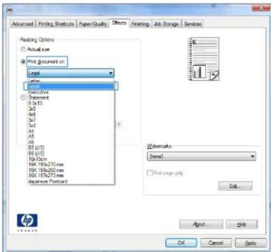 HP LaserJet Enterprise 700 M712n - Scale a document to fit page size (Windows) - 3