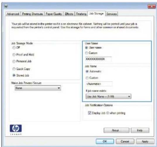 HP LaserJet Enterprise 700 M712n - Create a stored job (Windows) - 4