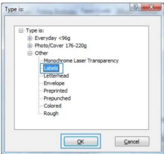 HP LaserJet Enterprise 700 M712n - Select the paper type (Windows) - 6