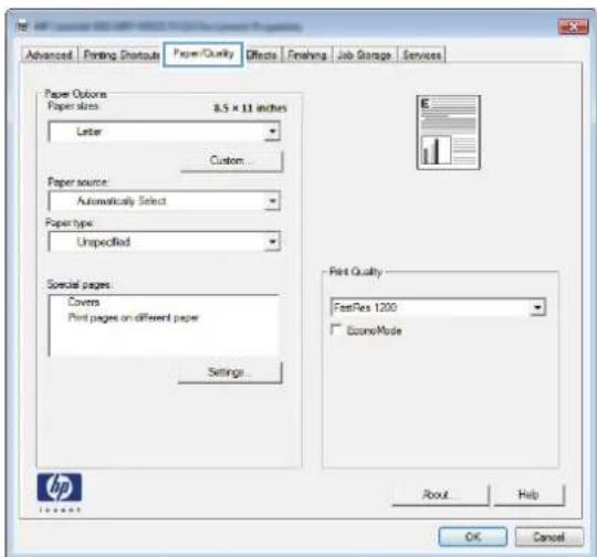 HP LaserJet Enterprise 700 M712n - Print the first or last page on different paper (Windows) - 2