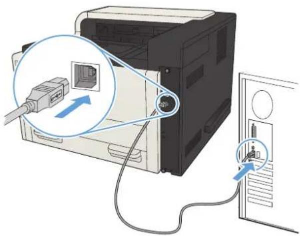 HP LaserJet Enterprise 700 M712n - Connect the product to a computer by using a USB cable and install the software (Mac OS X) - 1