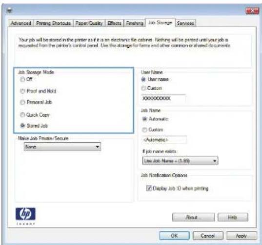HP LaserJet Enterprise 700 M712n - Create a stored job (Windows) - 3