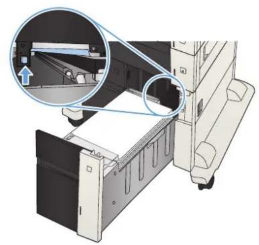 HP LaserJet Enterprise 700 M712n - Clear jams in the 3,500-sheet high-capacity tray - 3