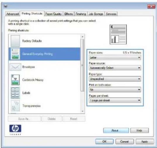 HP LaserJet Enterprise 700 M712n - Create printing shortcuts (Windows) - 4