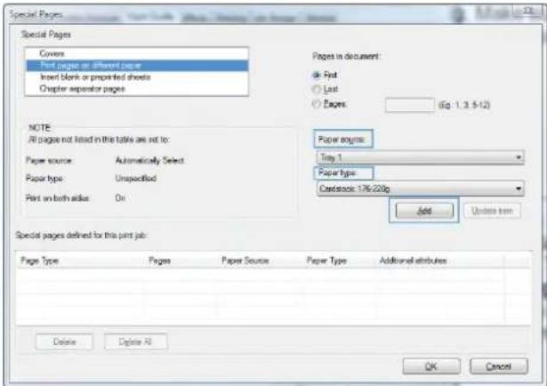 HP LaserJet Enterprise 700 M712n - Print the first or last page on different paper (Windows) - 5